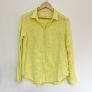 Xirena Women's Cotton Muslin Scout Gauze Button Down Shirt Small Yellow Butter